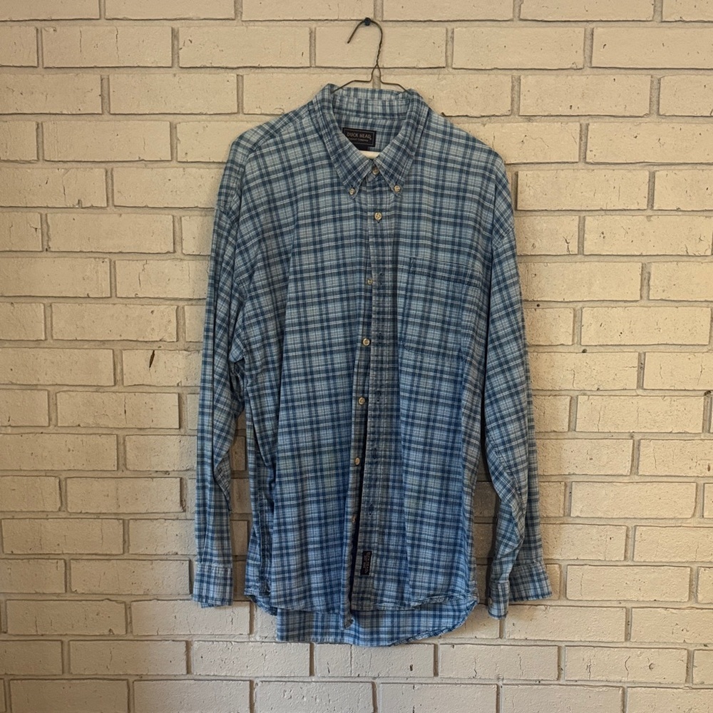 Vintage Duck Head Blue Checkered Men's Shirt size Large